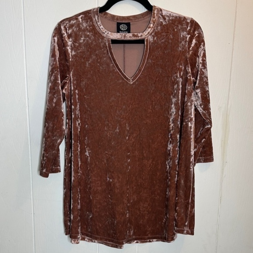 Bobeau Velvet Tunic in pink